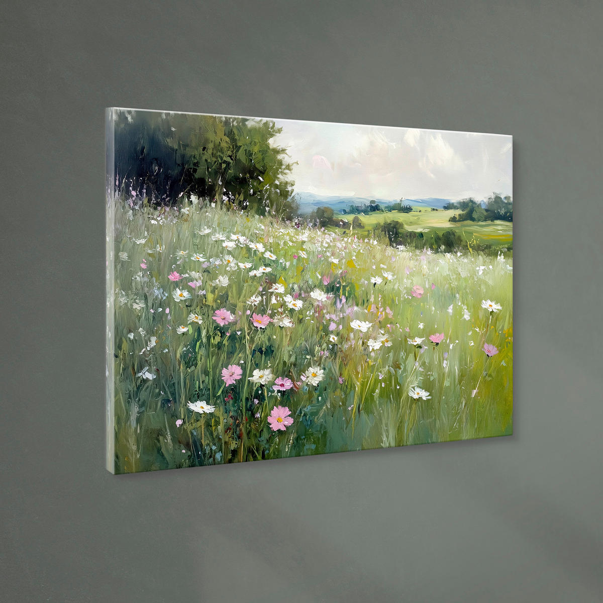 LEINWANDBILD Landschaft & Natur, Blumen 85/113 cm  - Multicolor, Basics, Holz/Textil (85/113cm)