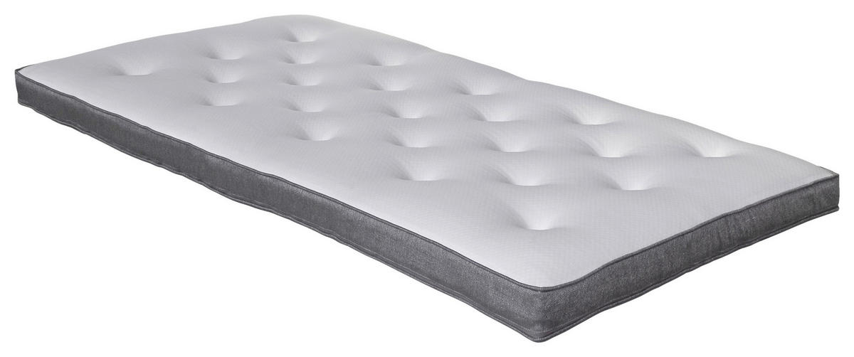 BÄDDMADRASS 120/200 cm  höjd ca 6 cm  - vit/grå, Klassisk, textil (120/200cm) - Cassando