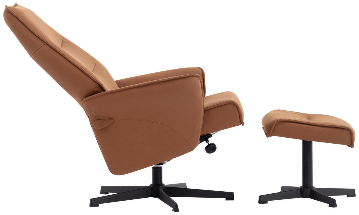 RELAXSESSELSET Mikrofaser    - Currygelb/Schwarz, Design, Textil/Metall (77/109/86cm) - Livetastic