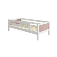 BETT 90/200 cm,  in Rosa, Weiß, Rollrost, Absturzsicherung  - Rosa/Weiß, MODERN, Holz (90/200cm) - Chameo