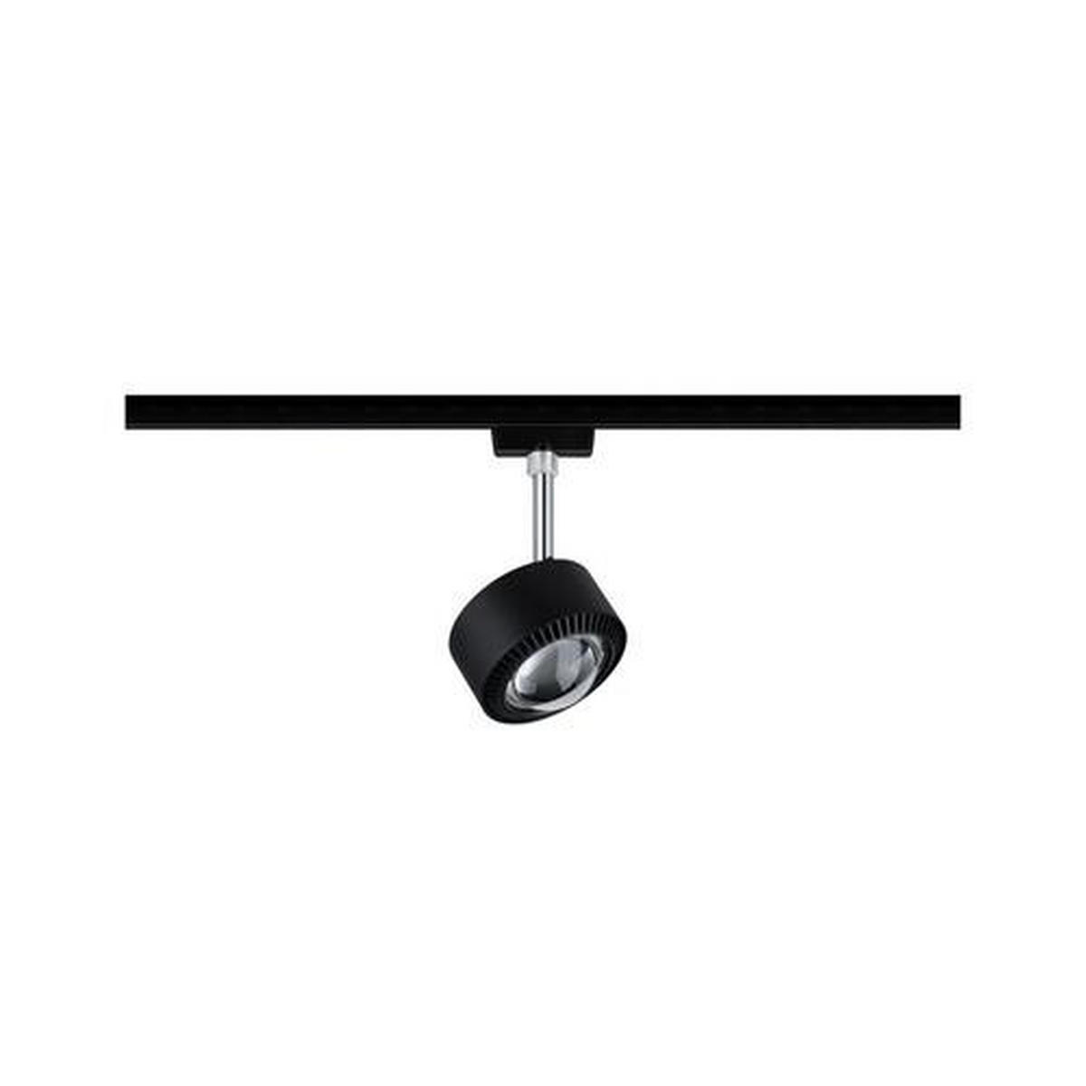SCHIENENSYSTEM-STRAHLER Urail   - Chromfarben/Schwarz, Design, Kunststoff/Metall (17cm) - Paulmann
