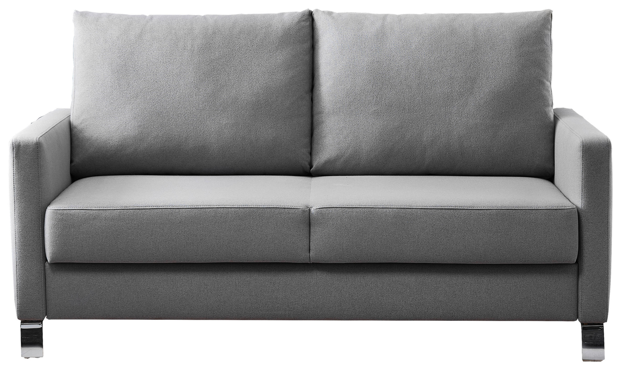 SCHLAFSOFA Flexa in Flachgewebe Hellgrau  - Chromfarben/Hellgrau, Design, Textil/Metall (140/90/95cm) - Bali