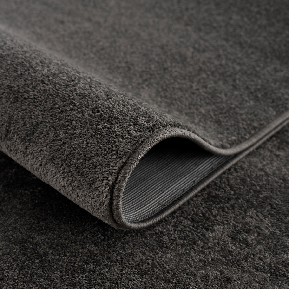 WEBTEPPICH 80 cm Uni Dunkelgrau  - Dunkelgrau, LIFESTYLE, Kunststoff/Textil (80cm)