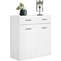 CIPŐSSZEKRÉNY 100/104/42 cm  - antracit/magasfényű fehér, Basics, műanyag/faalapú anyag (100/104/42cm) - Hom`in