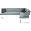 ECKBANK 233/189 cm Webstoff Türkis Metall   - Türkis/Schwarz, Design, Textil/Metall (233/189cm) - Novel