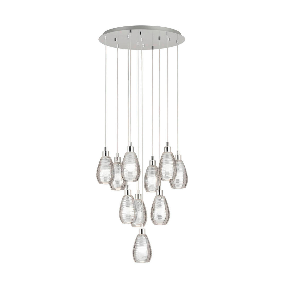 HÄNGELEUCHTE 61,5/150 cm  - Chromfarben/Weiß, Design, Glas/Metall (61,5/150cm) - Eglo