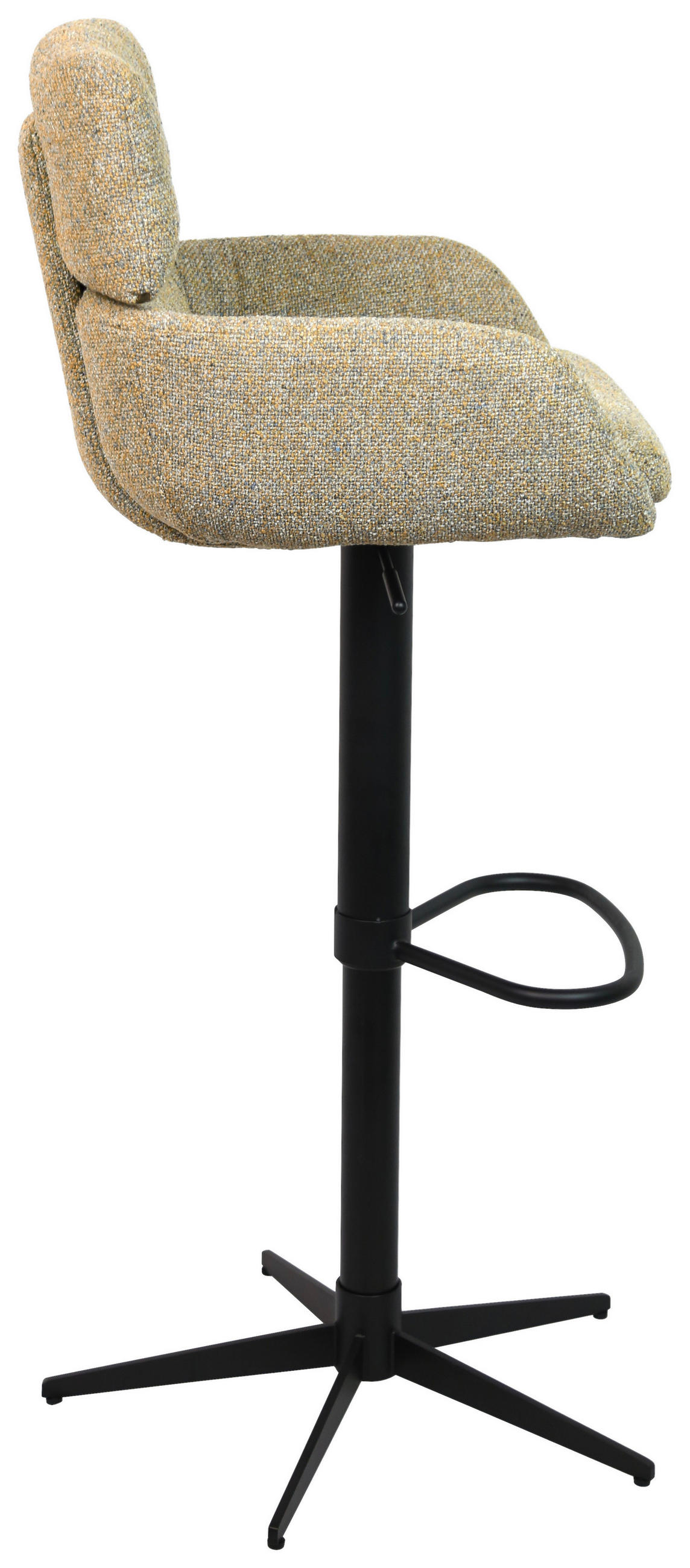 BARHOCKER Webstoff Schwarz, Graubraun Eisen Sitzfläche 360° drehbar  - Graubraun/Schwarz, Design, Textil/Metall (54/99-116,5/52cm) - Dieter Knoll