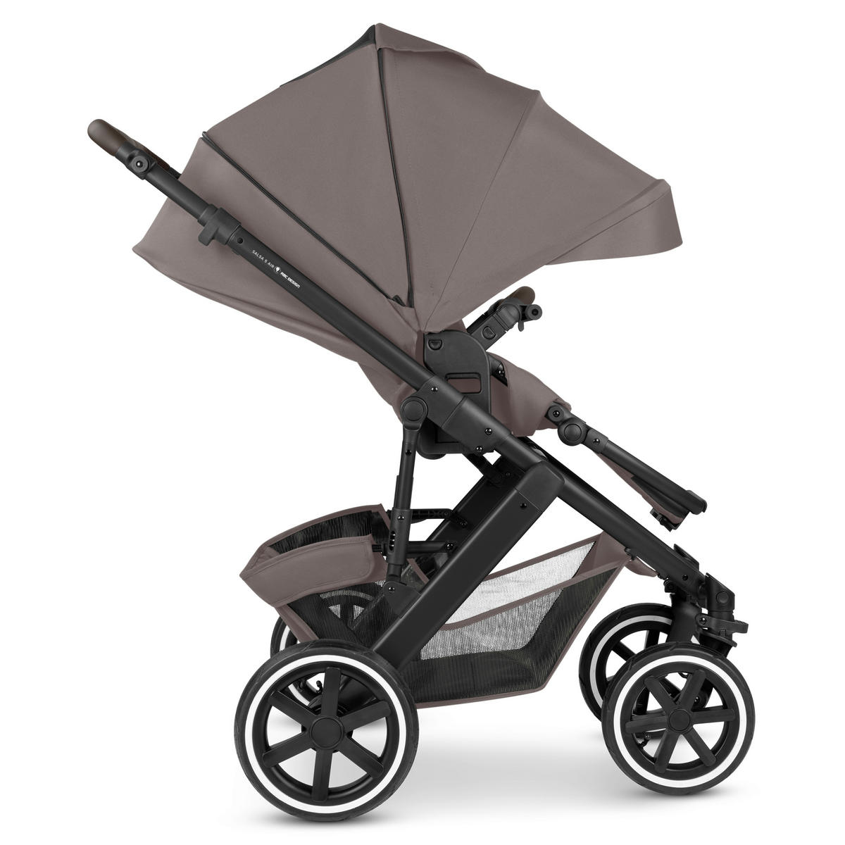 KINDERWAGENSET Salsa 5 Air Starter Set  - Graubraun/Schwarz, Basics, Textil/Metall (95.5/63/107,5cm) - ABC Design