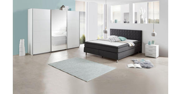 SCHWEBETÜRENSCHRANK 270/210/65 cm 3-türig Weiß - Alufarben/Weiß, Design, Glas/Holzwerkstoff (270/210/65cm) - Carryhome