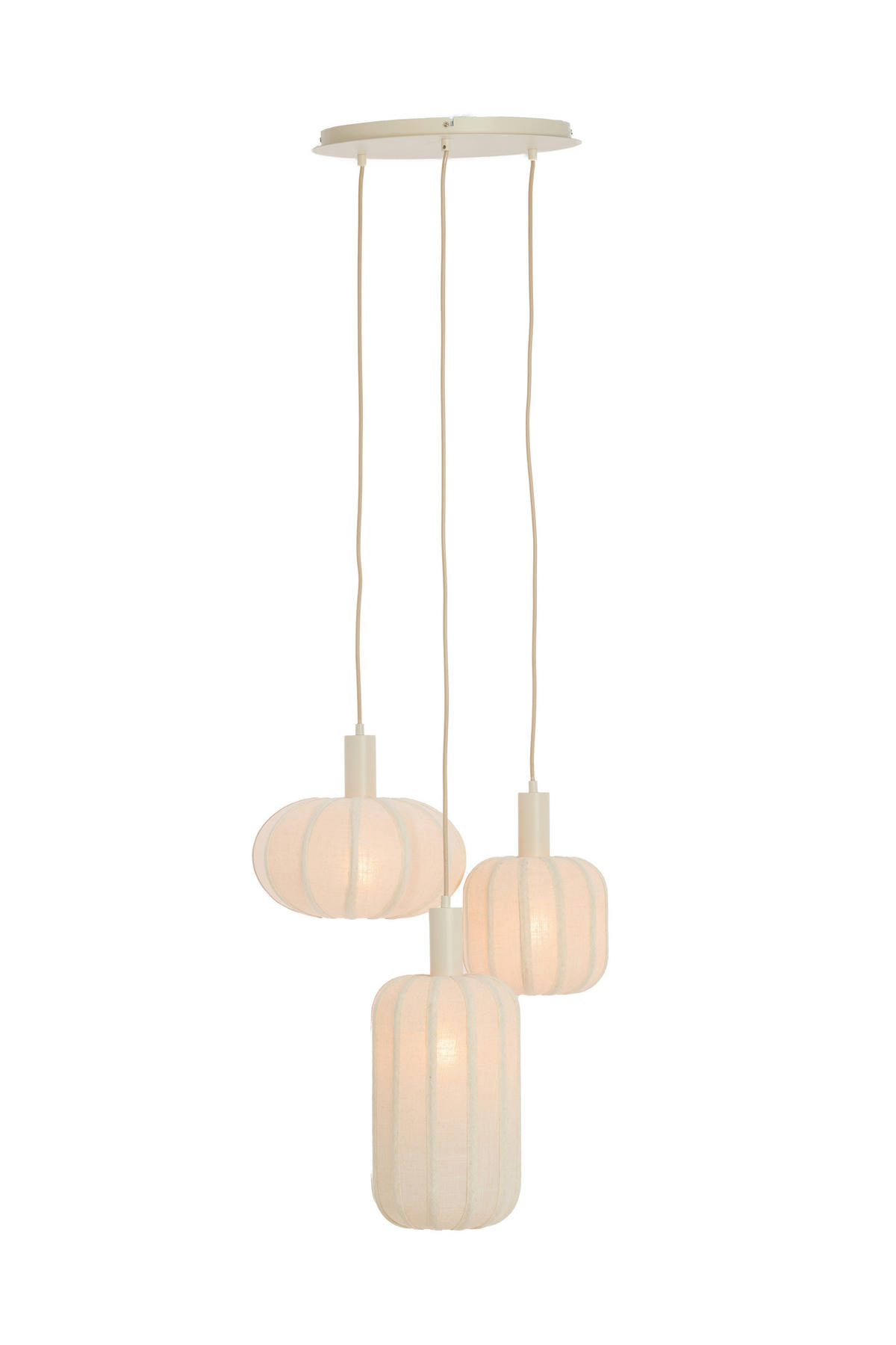 HÄNGELEUCHTE Tufia 38/34/38 cm   - Creme, Design, Kunststoff/Textil (38/34/38cm) - Light & Living