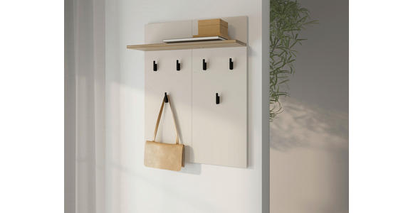 GARDEROBE 5-teilig  in 220/192,5/40 cm  - Kaschmir/Eiche Artisan, Basics, Glas/Holzwerkstoff (220/192,5/40cm) - Carryhome