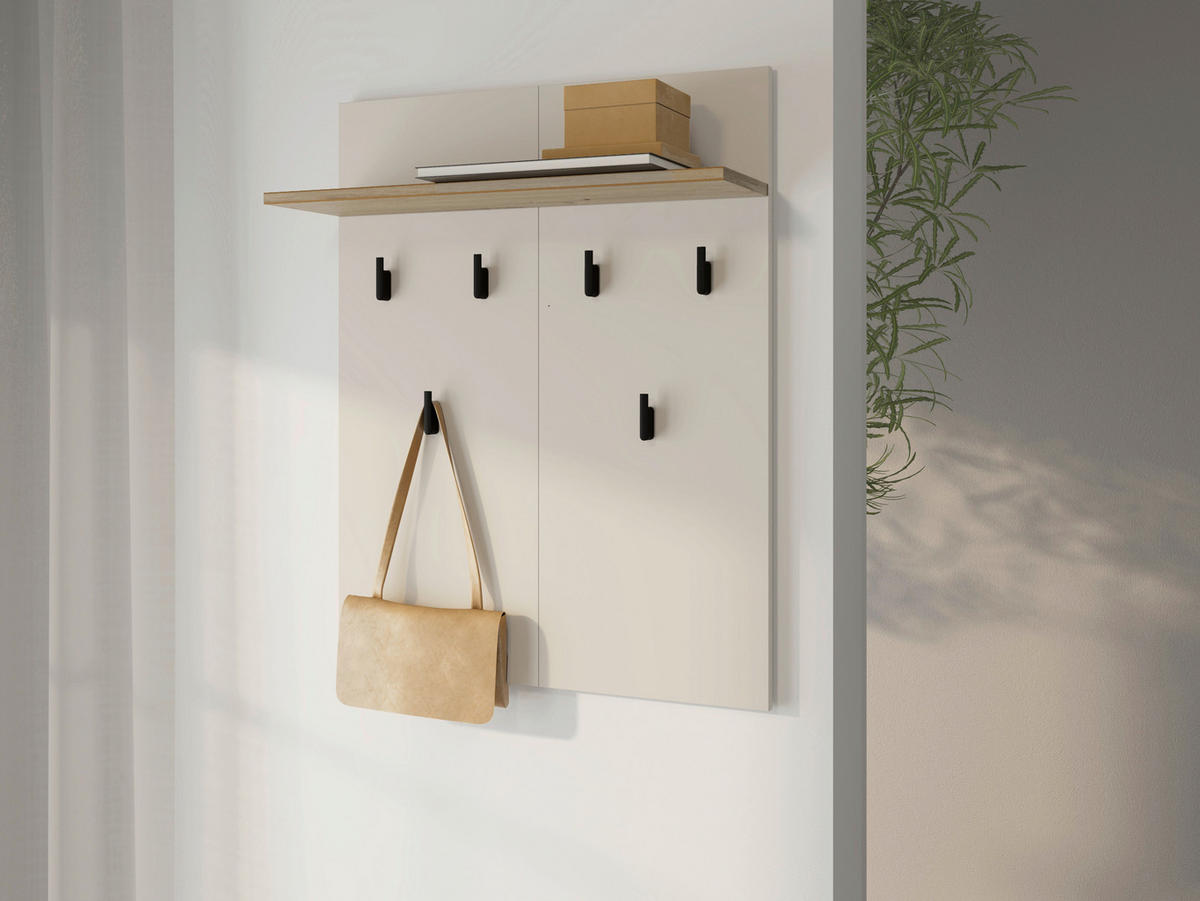 GARDEROBE 5-teilig  in 220/192,5/40 cm  - Kaschmir/Eiche Artisan, Basics, Glas/Holzwerkstoff (220/192,5/40cm) - Carryhome