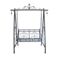 HOLLYWOODSKÁ HOUPAČKA  - rezavá/černohnědá, Basics, kov (178/220/89,5cm) - Gardenson