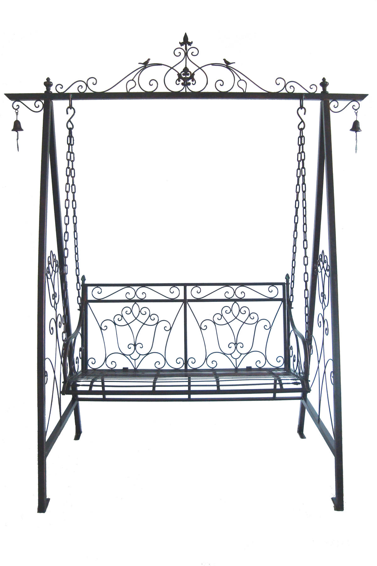 HOLLYWOODSKÁ HOUPAČKA  - rezavá/černohnědá, Basics, kov (178/220/89,5cm) - Gardenson