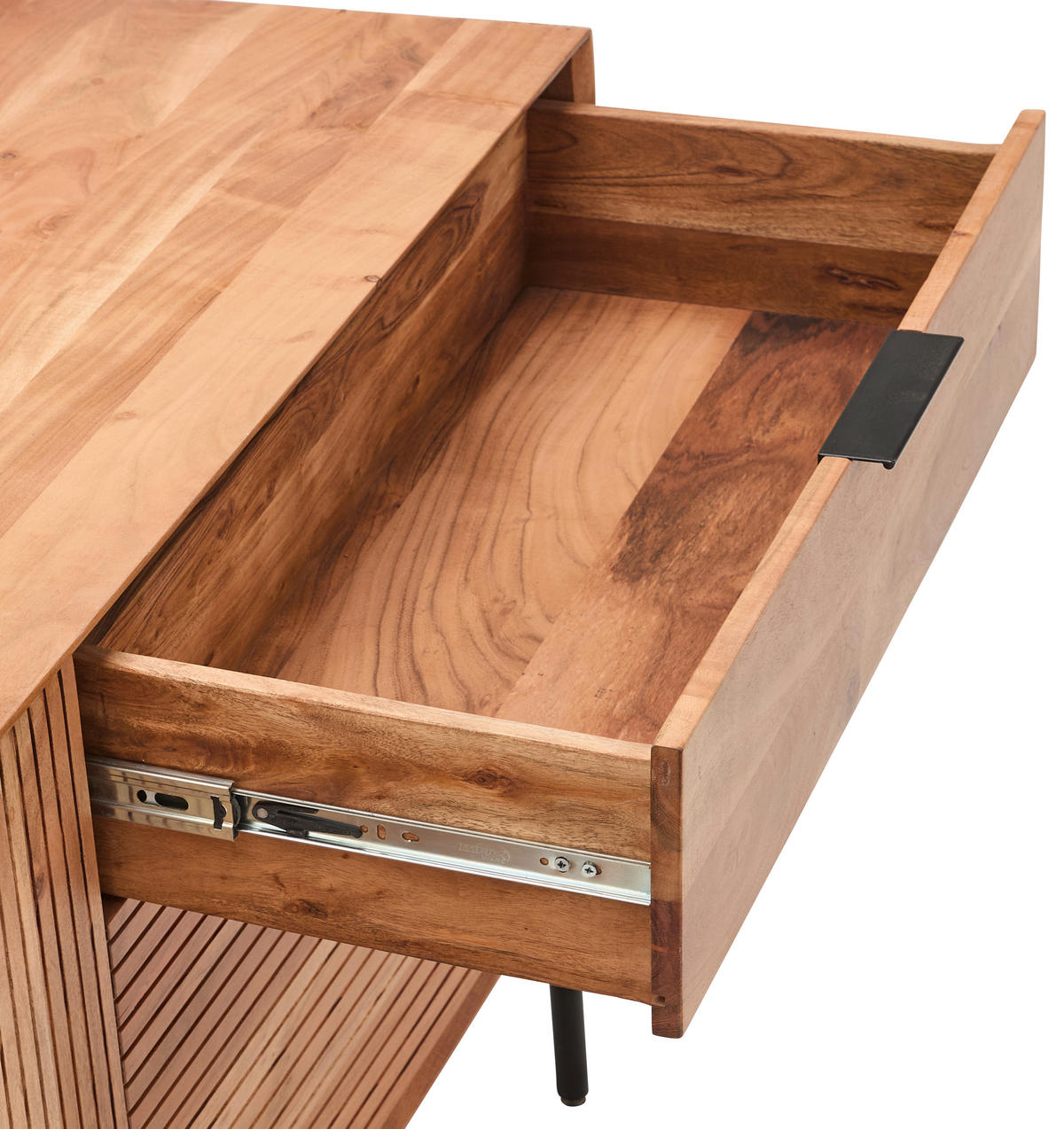SIDEBOARD Doha  in 180/82/42 cm  - Schwarz/Naturfarben, KONVENTIONELL, Holz/Metall (180/82/42cm) - Livetastic