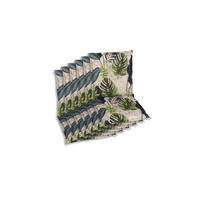 SESSELAUFLAGE Blätter  - Blau/Hellgrau, Basics, Textil (50/7/100cm)