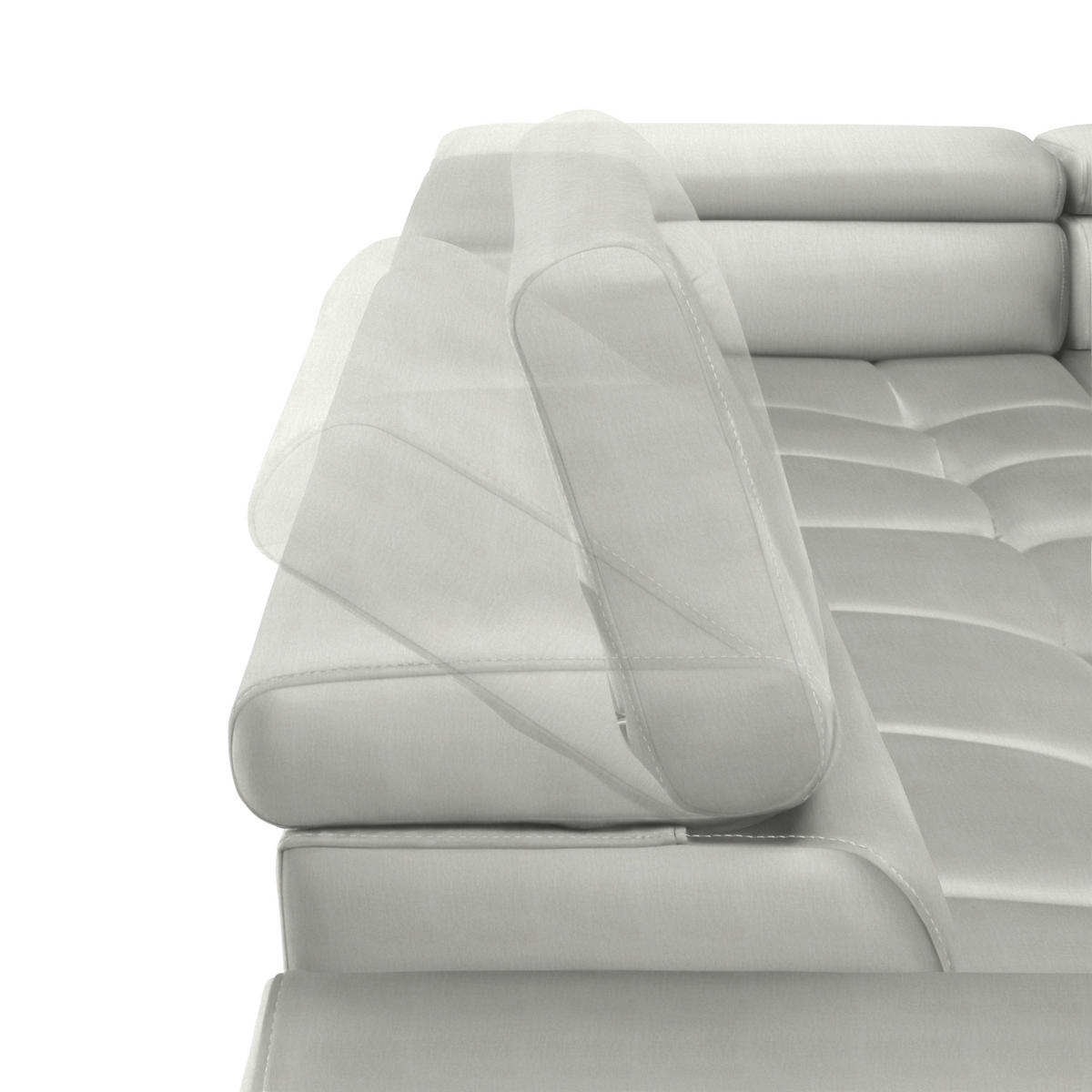 ECKSOFA Creme Samt, Webstoff  - Creme/Schwarz, Design, Textil/Metall (300/216cm) - Welnova