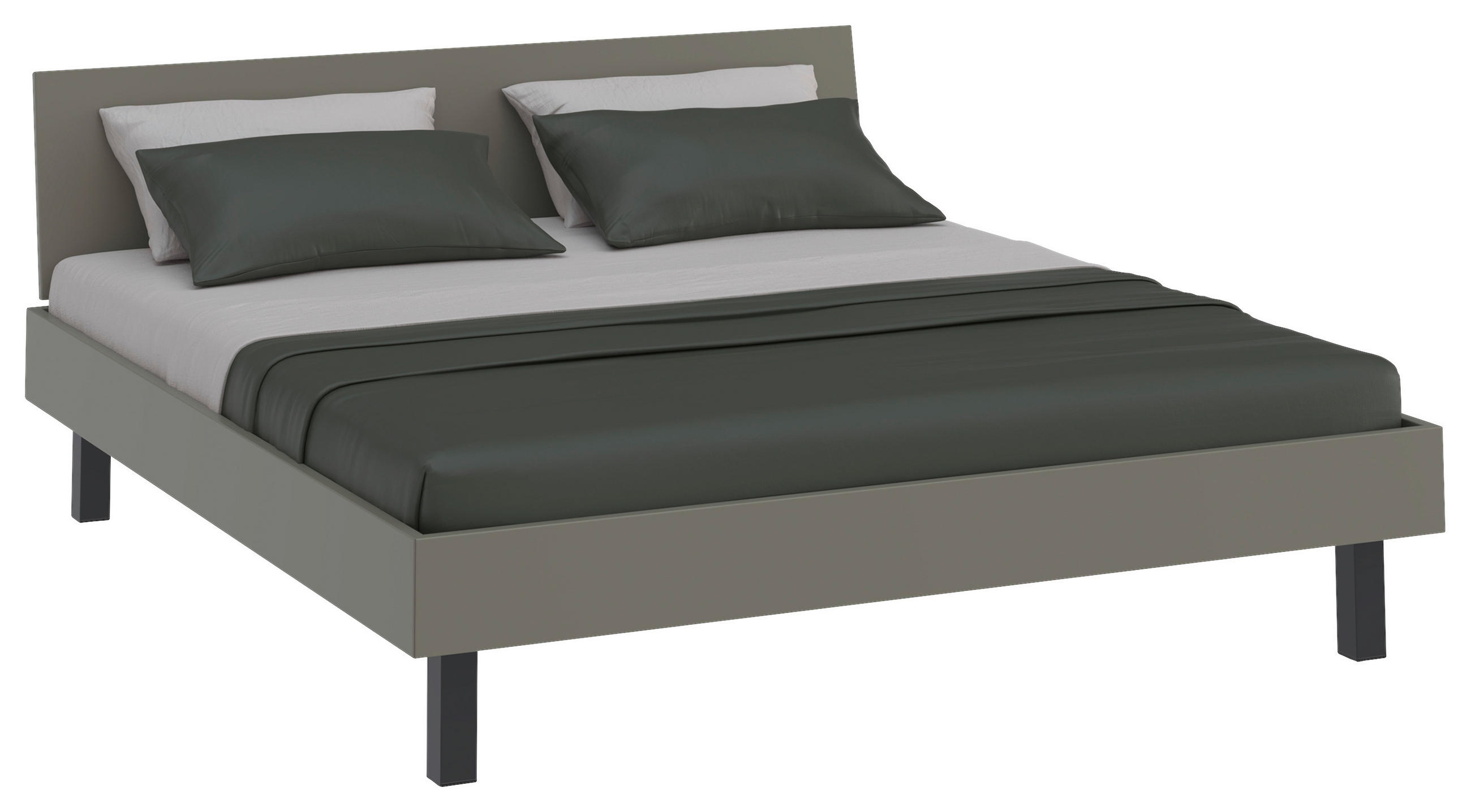 BETT 180/200 cm,  in Grau, Grün  - Schwarz/Grau, Design, Metall (180/200cm) - Xora