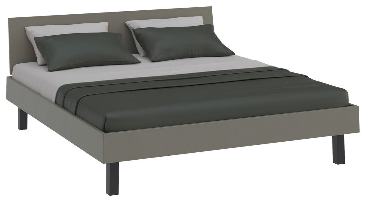 BETT 180/200 cm,  in Grau, Grün  - Schwarz/Grau, Design, Metall (180/200cm) - Xora