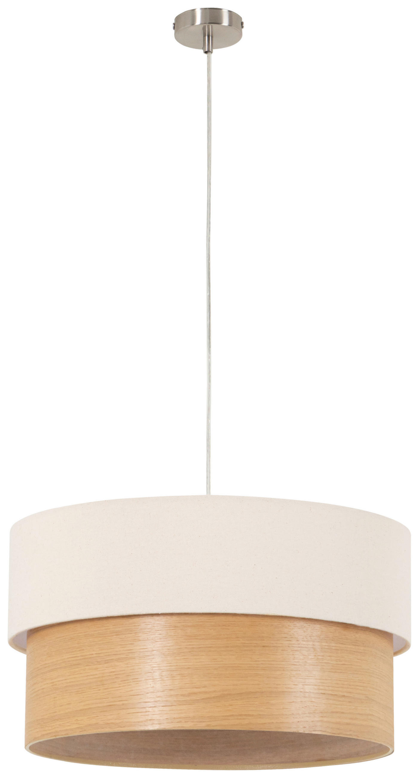 Thumbnail - Novel Hängeleuchte, Creme, Holz, Metall, Kunststoff, Textil, Eiche, furniert, 120 cm, Lampen & Leuchten, Innenbeleuchtun...