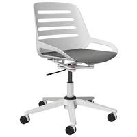 DREHSTUHL Weiss, Hellgrau  - Weiss/Hellgrau, Design, Kunststoff/Metall (70/68/40cm) - Aeris