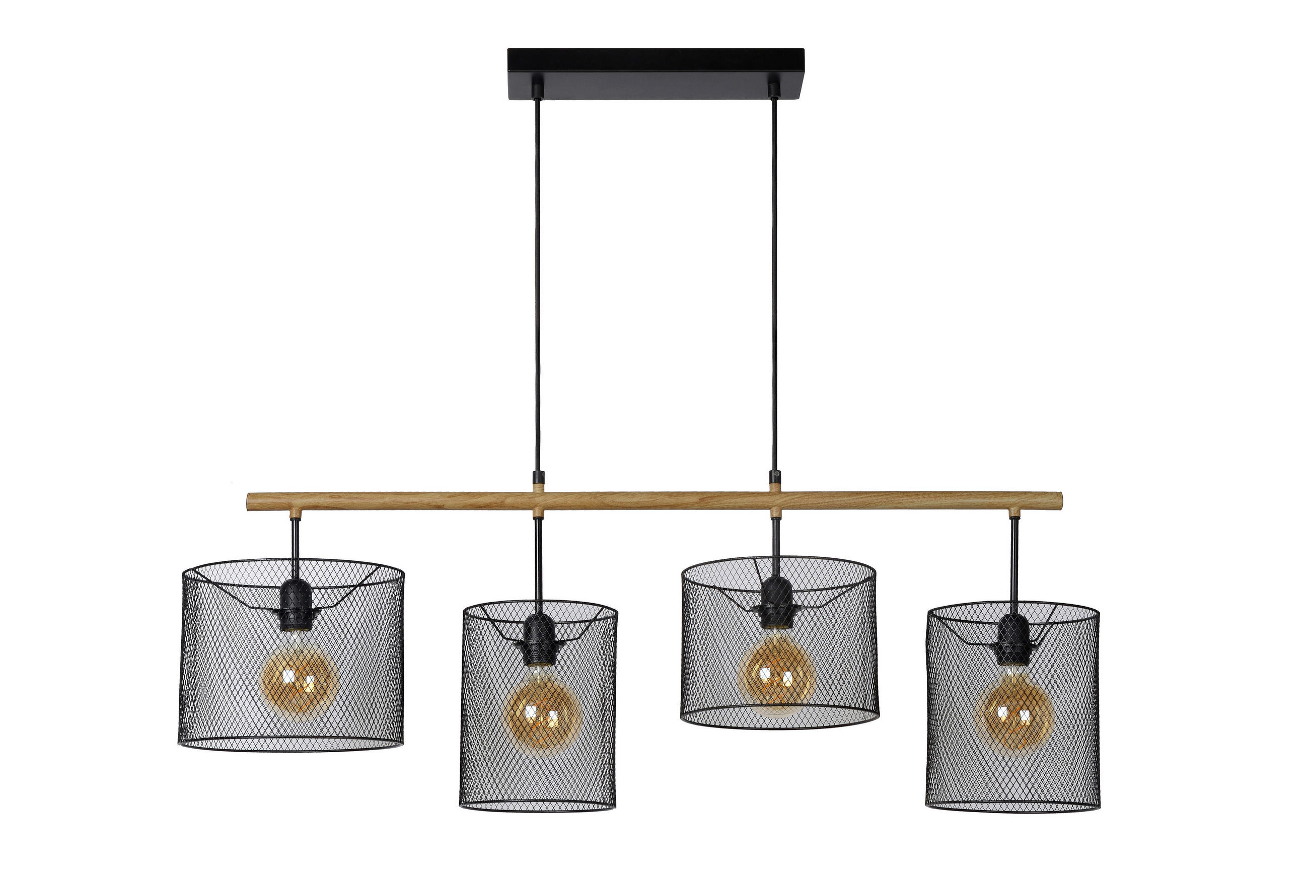 HÄNGELEUCHTE BASKETT 107/23/175 cm   - Schwarz, Basics, Metall (107/23/175cm) - Lucide