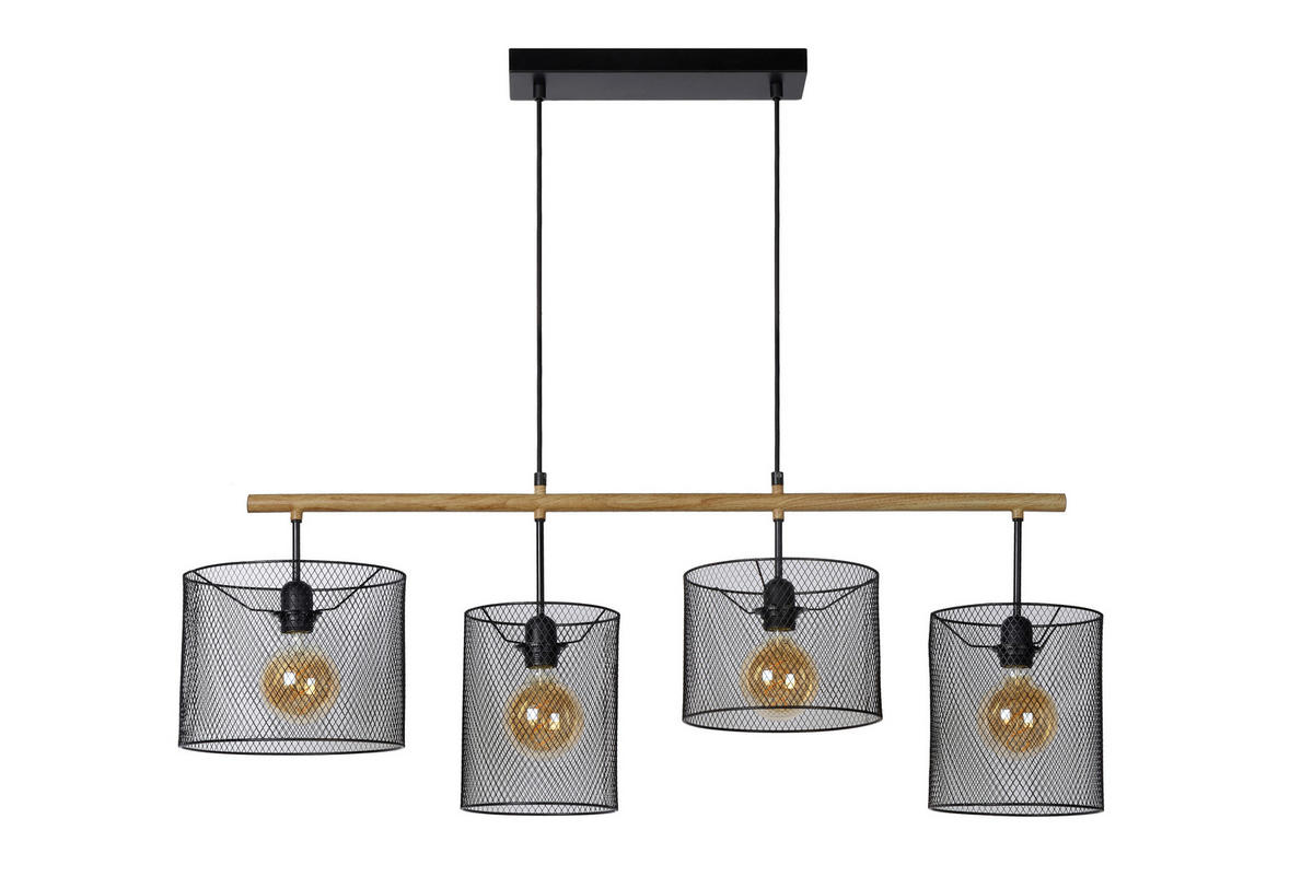 HÄNGELEUCHTE BASKETT 107/23/175 cm   - Schwarz, Basics, Metall (107/23/175cm) - Lucide