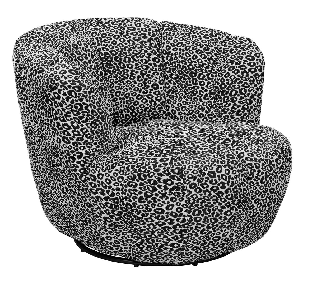 SESSEL in Jacquard, Webstoff Schwarz, Weiß  - Schwarz/Weiß, MODERN, Textil/Metall (101/69/107cm) - MID.YOU