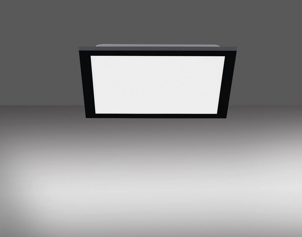 LED-DECKENLEUCHTE 29,5/29,5/6 cm   - Schwarz, Basics, Kunststoff/Metall (29,5/29,5/6cm)