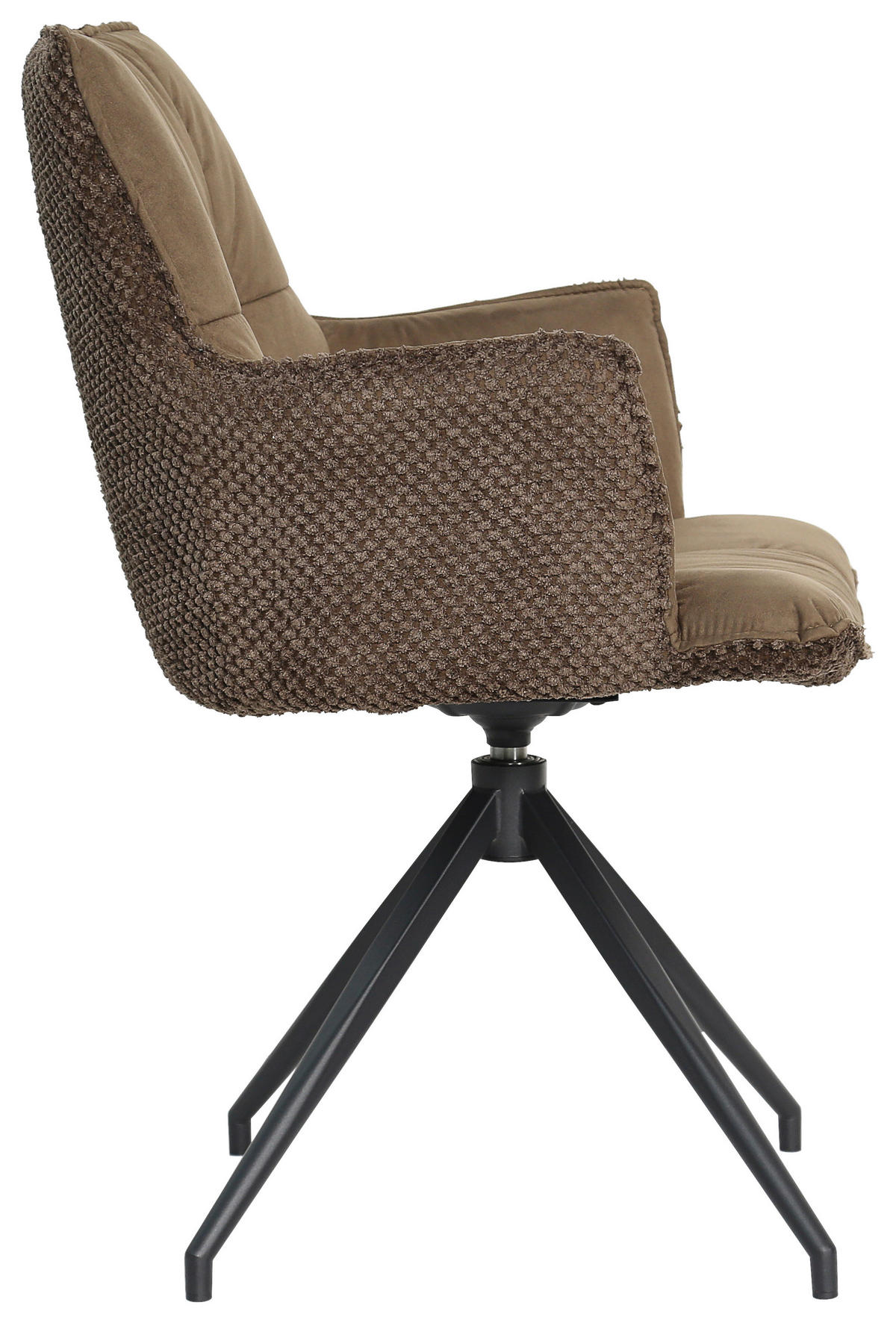 ARMLEHNSTUHL  in Eisen Mikrofaser, Teddystoff  - Schwarz/Braun, Design, Textil/Metall (59/90/62,5cm) - Novel