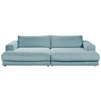 MEGASOFA Cord Hellblau  - Schwarz/Hellblau, Design, Kunststoff/Textil (290/86/170cm) - Pure Home Lifestyle