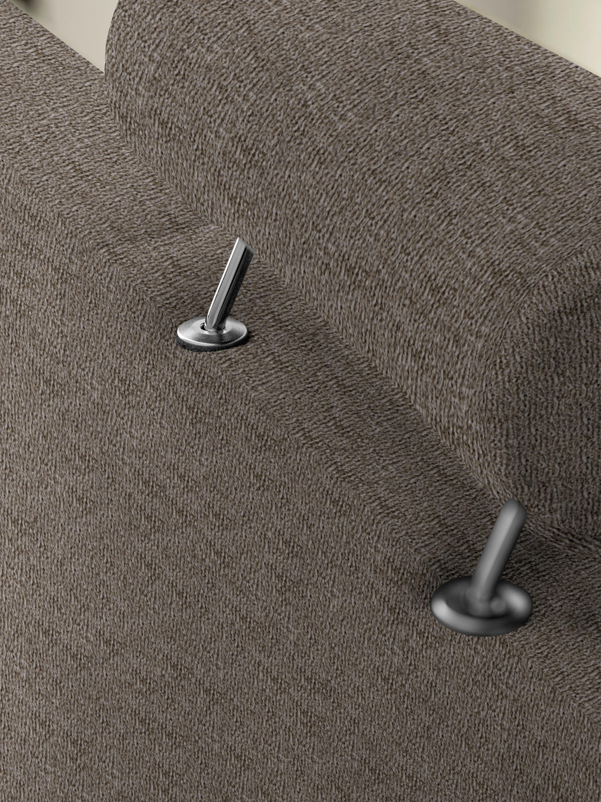 3-SITZER-SOFA in Flachgewebe Hellbraun  - Chromfarben/Hellbraun, Design, Textil/Metall (195/83/85cm) - Xora