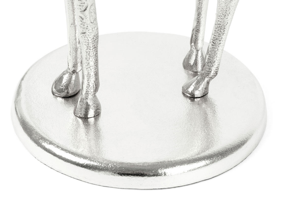 BEISTELLTISCH 40/40/58 cm Silberfarben rund  - Silberfarben, Design, Glas/Metall (40/40/58cm) - Kayoom