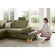 ECKSOFA in Mikrofaser Hellgrün  286/236 cm  - Wildeiche/Beige, Natur, Holz/Textil (286/236cm) - Voleo