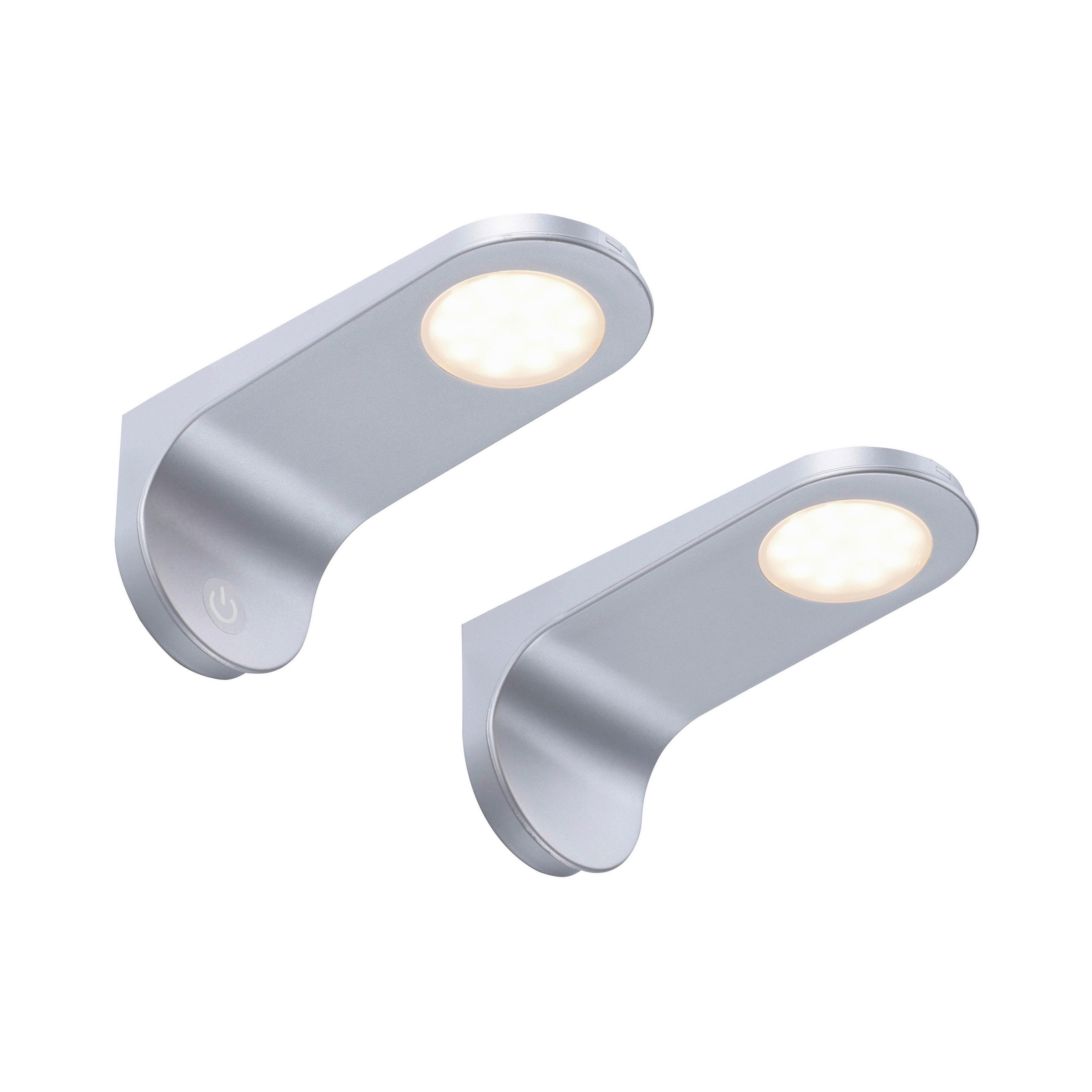 UNTERBAULEUCHTEN-SET 15/6.5/7 cm   - Silberfarben, KONVENTIONELL, Kunststoff/Metall (15/6.5/7cm) - Celina