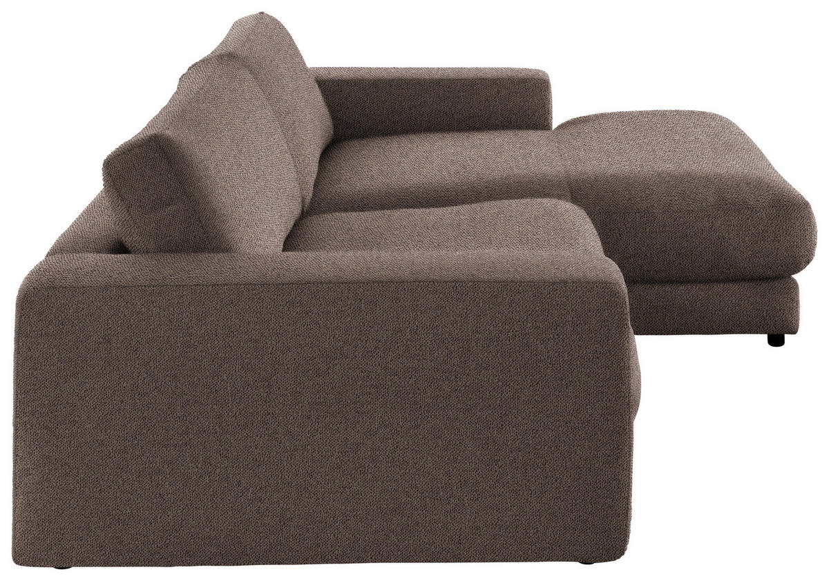ECKSOFA in Flachgewebe Braun  - Schwarz/Braun, Design, Kunststoff/Textil (270/190cm) - Lomoco