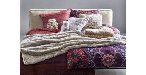 FELLDECKE SILBERFUCHS 150/200 cm - Silberfarben, KONVENTIONELL, Textil/Fell (150/200cm) - Novel