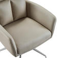 ARMLEHNSTUHL  in Edelstahl Mikrofaser  - Taupe/Edelstahlfarben, Design, Textil/Metall (62/89,5/65cm) - Novel