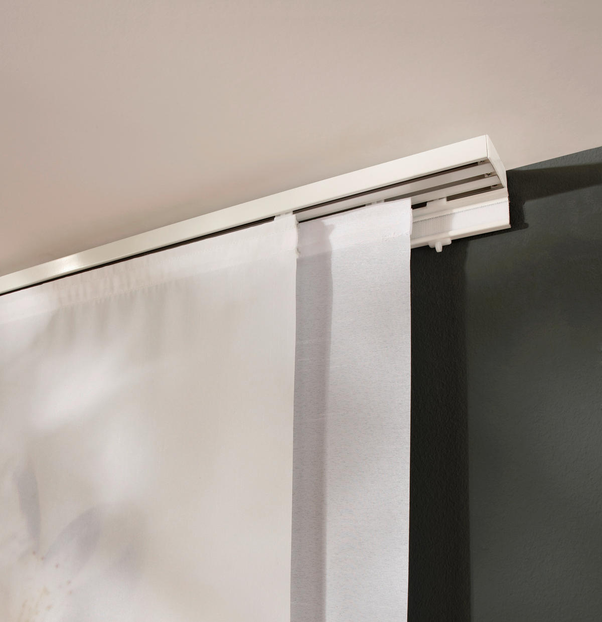 FLÄCHENVORHANGSCHIENE  160 cm  - Weiß, Design, Metall (160cm) - Homeware