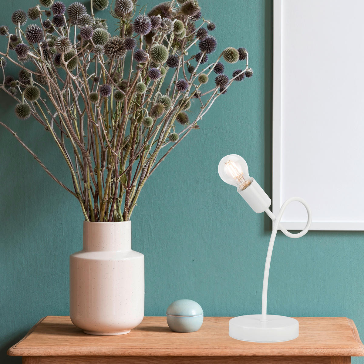 SCHREIBTISCHLEUCHTE CAMILLA 32/19 cm   - Weiß Hochglanz, KONVENTIONELL (32/19cm)