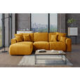 ECKSOFA  in Samt Gelb  195/293 cm  - Chromfarben/Gelb, KONVENTIONELL, Kunststoff/Textil (195/293cm) - Carryhome