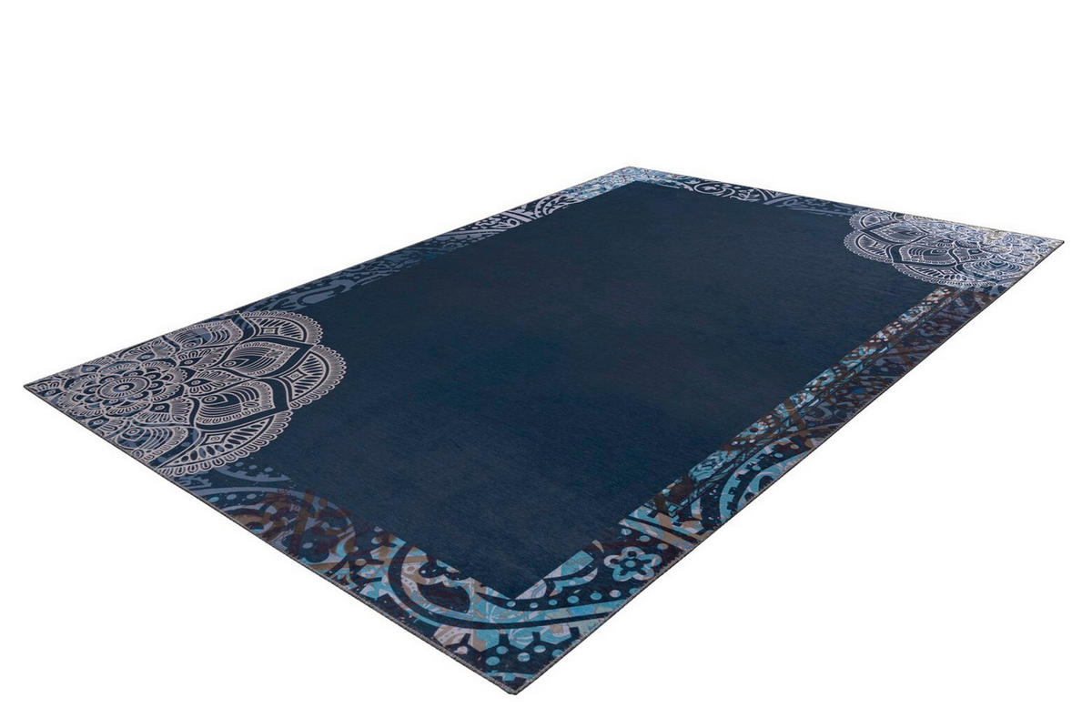 Covor Cu Țesătură Plată  - albastru/multicolor, Basics, textil (130/190cm) - Kayoom