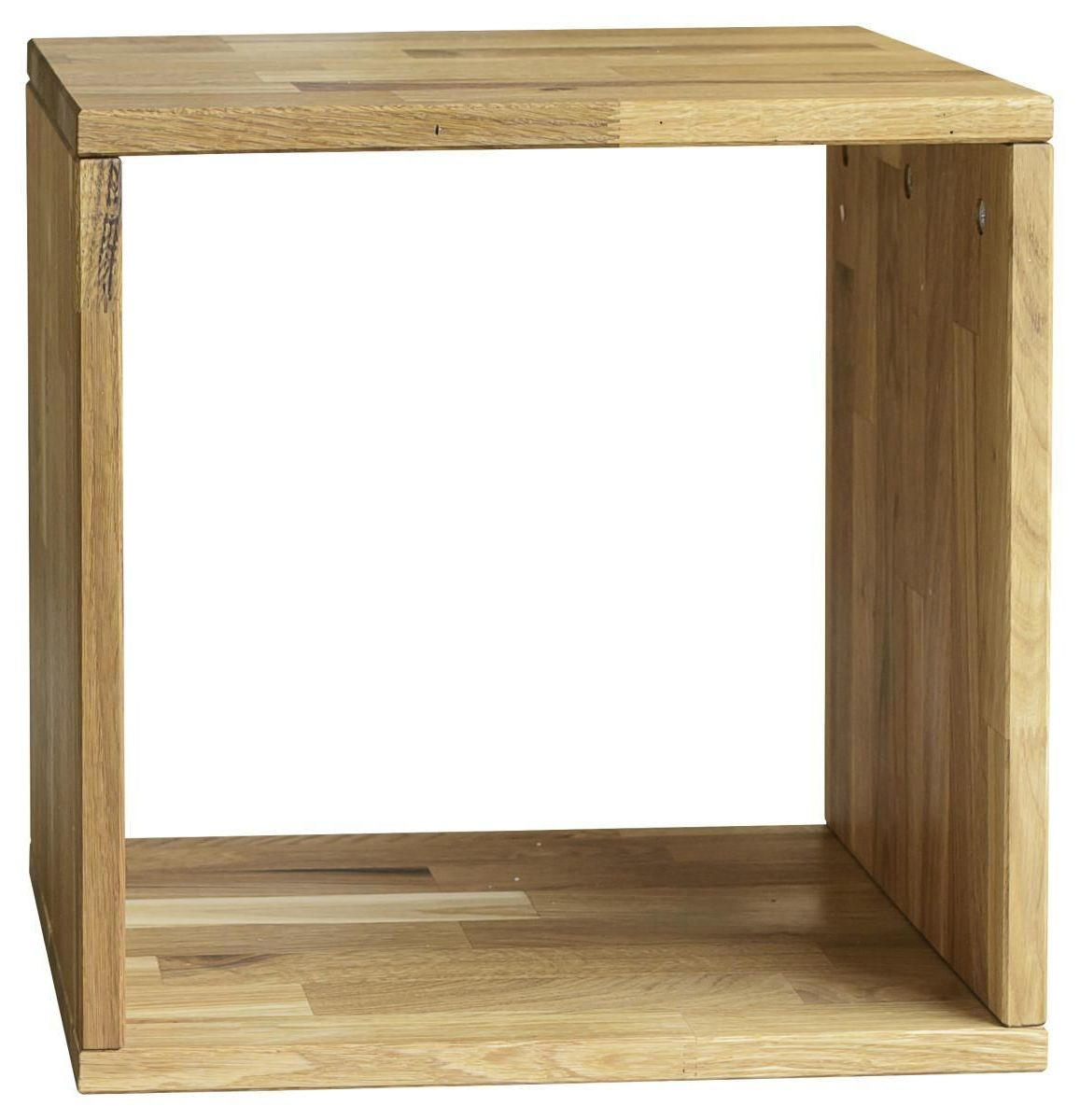 REGAL Wildeiche massiv Eichefarben - Eichefarben, Natur, Holz (38,6/38,6/35cm) - Livetastic