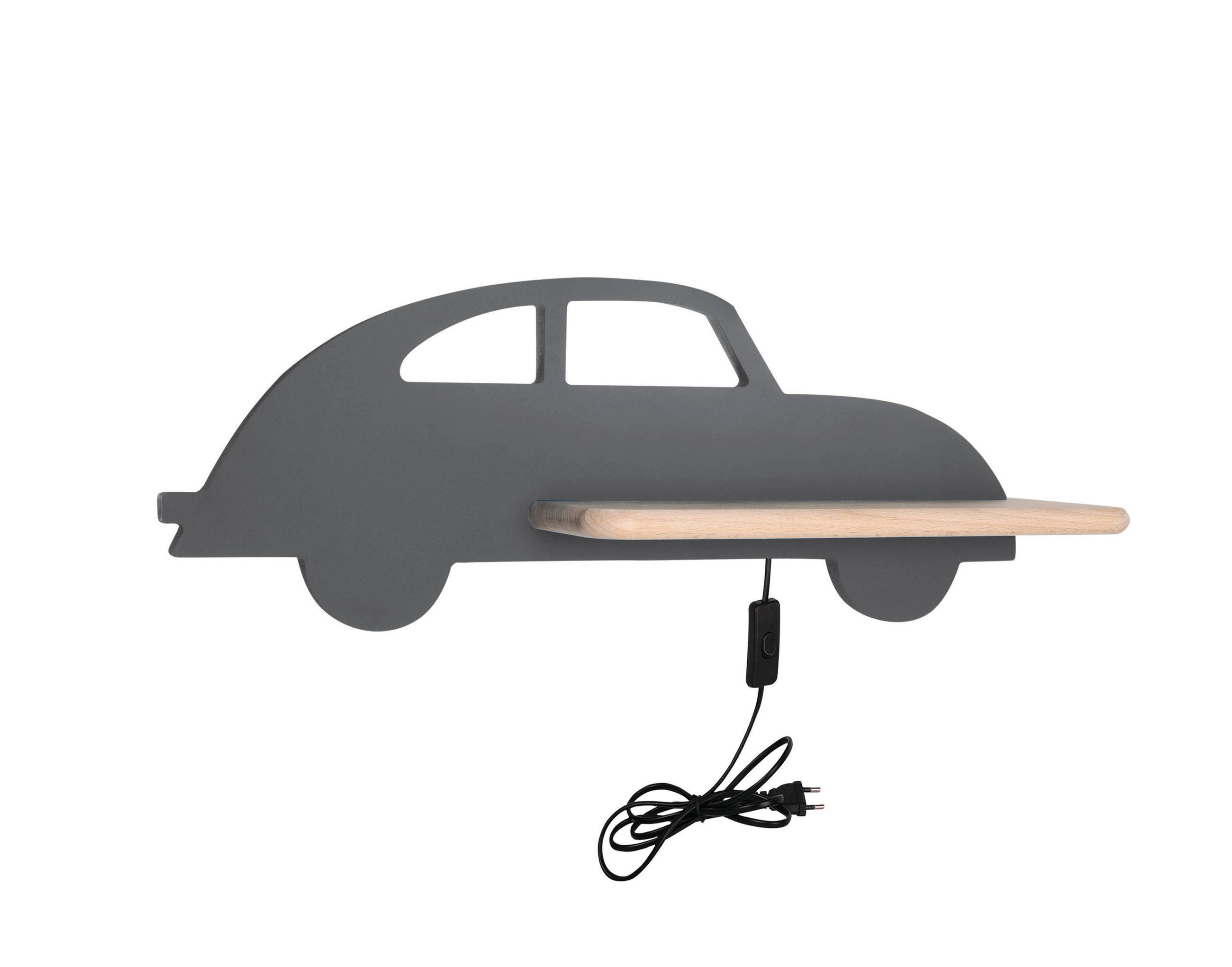 KINDERWANDLEUCHTE Car 43/12/15 cm   - Grau, Basics, Holz/Holzwerkstoff (43/12/15cm)