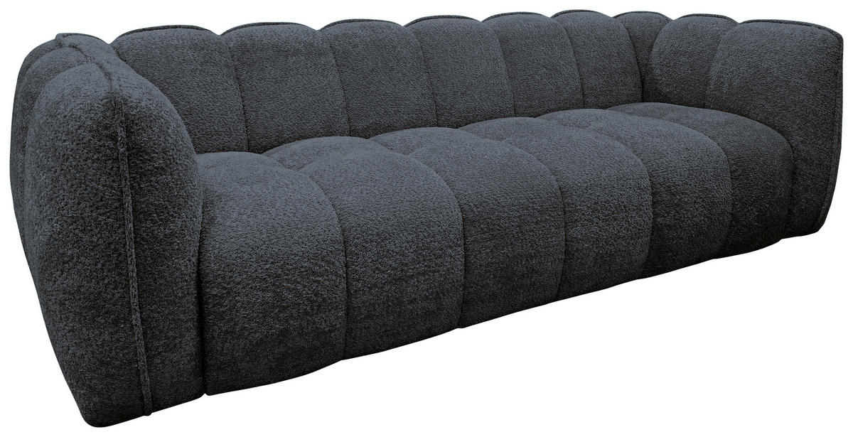 BIGSOFA Chenille Dunkelgrau  - Dunkelgrau/Schwarz, MODERN, Kunststoff/Textil (235/73/103cm) - Carryhome