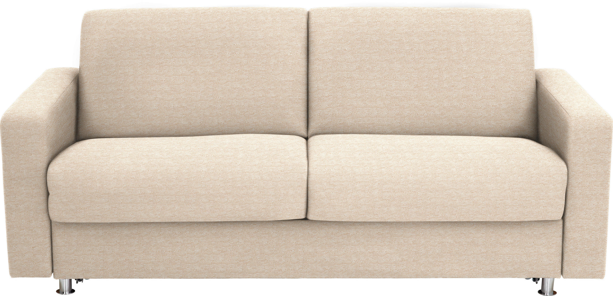 SCHLAFSOFA Flachgewebe Magnolie - Chromfarben/Magnolie, Design, Textil/Metall (195/84/100cm) - Bali