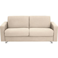 SCHLAFSOFA in Flachgewebe Magnolie  - Chromfarben/Magnolie, Design, Textil/Metall (195/84/100cm) - Bali