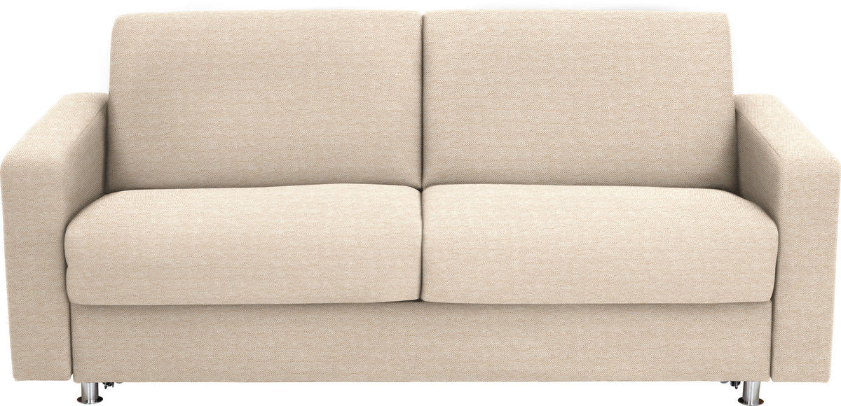 SCHLAFSOFA in Flachgewebe Magnolie  - Chromfarben/Magnolie, Design, Textil/Metall (195/84/100cm) - Bali