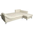 ECKSOFA Perlmutt Struktur  - Perlmutt/Schwarz, KONVENTIONELL, Textil/Metall (274/194cm) - Carryhome