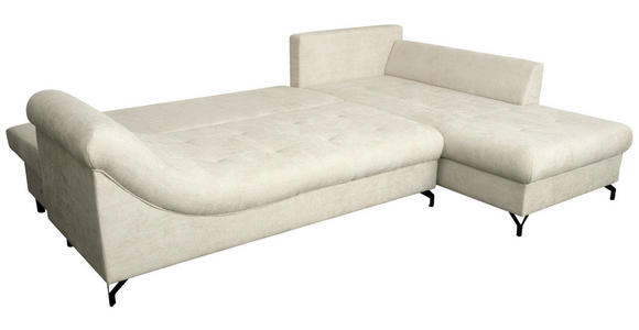 ECKSOFA Perlmutt Struktur - Perlmutt/Schwarz, KONVENTIONELL, Textil/Metall (274/194cm) - Carryhome